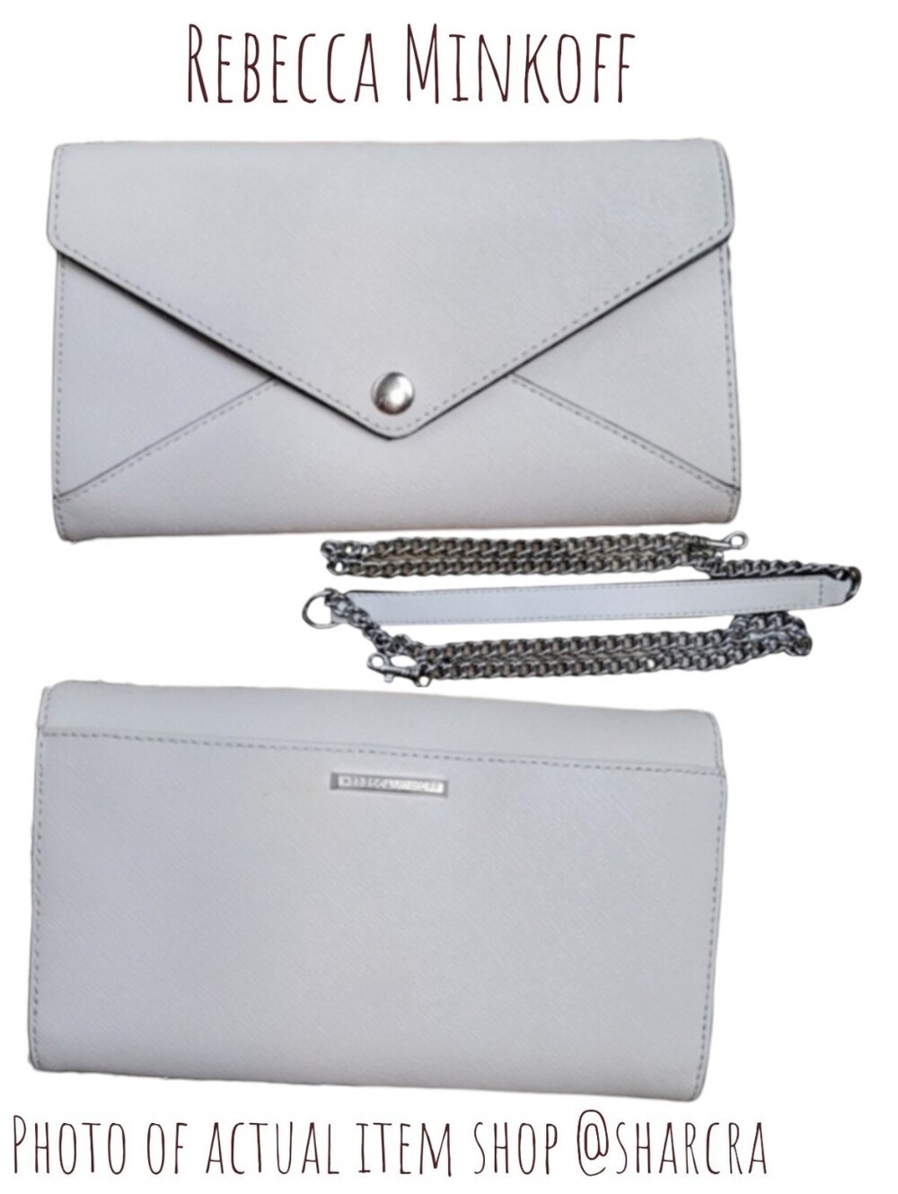 Rebecca Minkoff saffron leather envelope convertible chain Crossbody bag